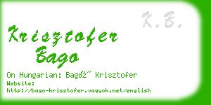 krisztofer bago business card